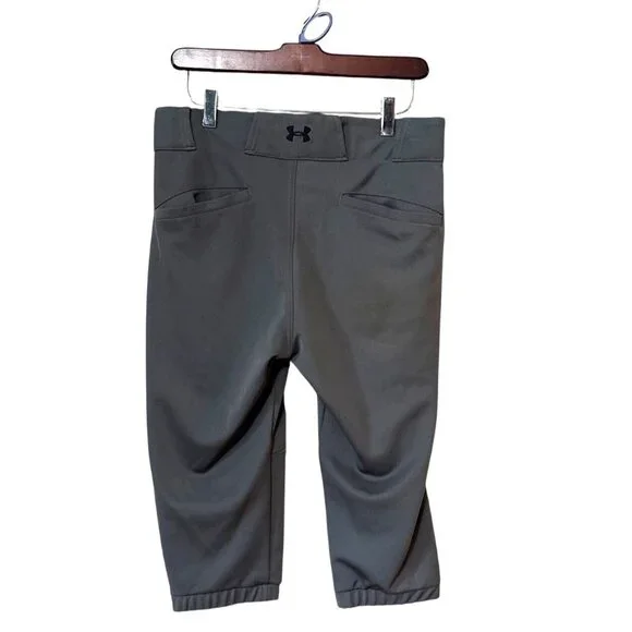 Under Armour Womens Gray Softball Pants M Elastic Waistband Capri Length - Picture 2 of 7